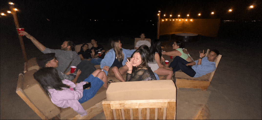 techie members spending an evening together at Big Bear